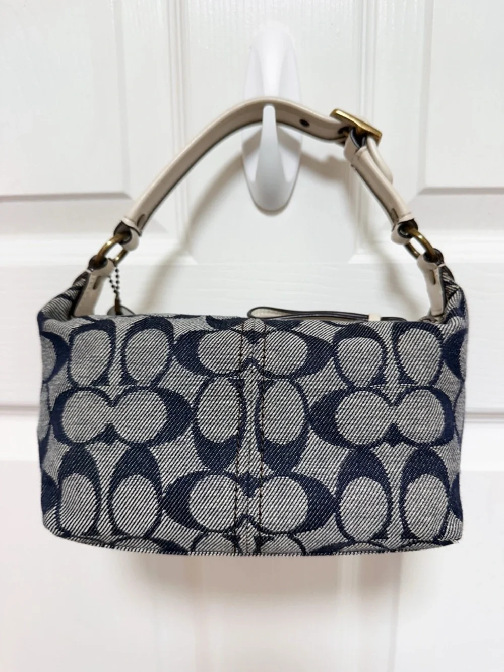 Coach 2006 Legacy Hamptons Mini Shoulder Bag Denim Signature Canvas Rare Y2K